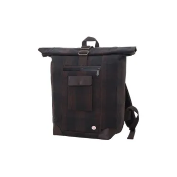 Manhattan Portage Martexin Original Wax Backpack Unisex Plaid Dark Brown