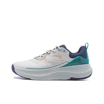 LiNing Soft Element Cushioning Anti Slip And Wear Resistant Low Top Casual Shoes Men's White Blue