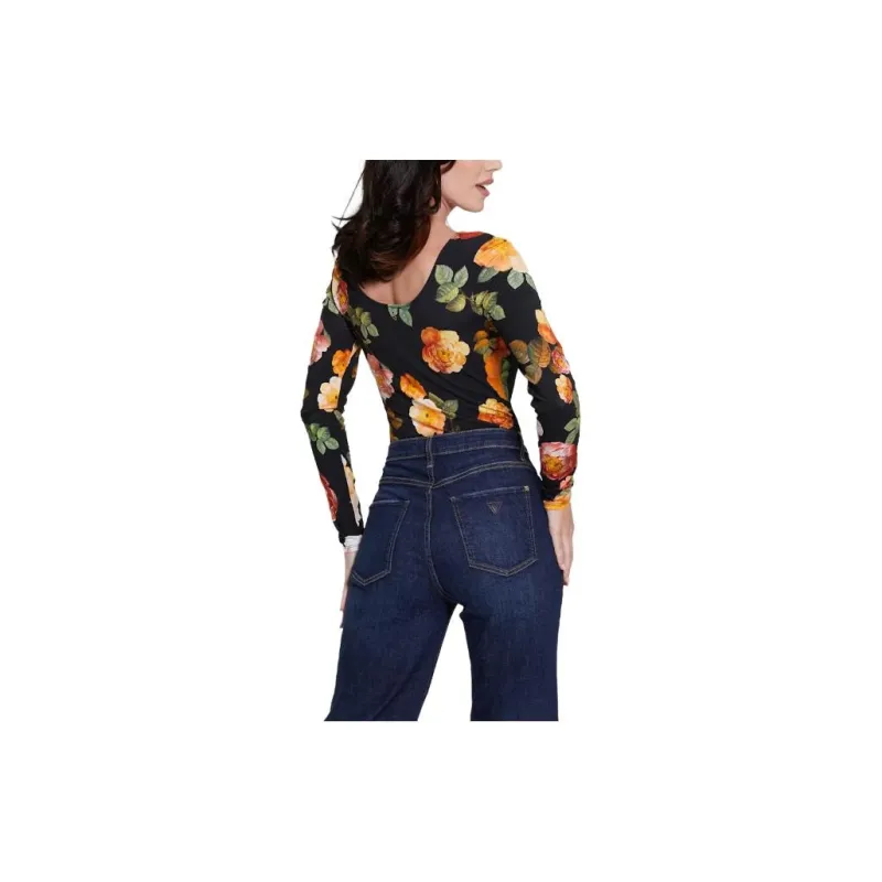 GUESS Eco Karla Floral Henley Tee T-Shirt Women's Multicolor-1