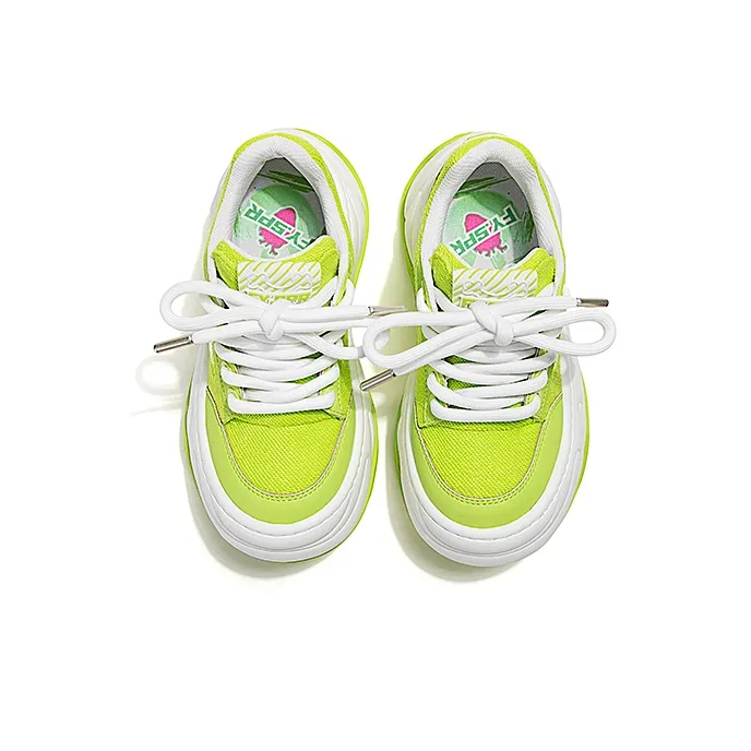 FY SPR WiFi Collection Anti Slip Wear Resistant Low Top Skateboard Shoes Women's Neon Green-3