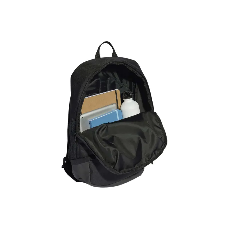 Adidas Recycled Polyester Plain Weave Fabric Backpack Regular Unisex Black & White-3