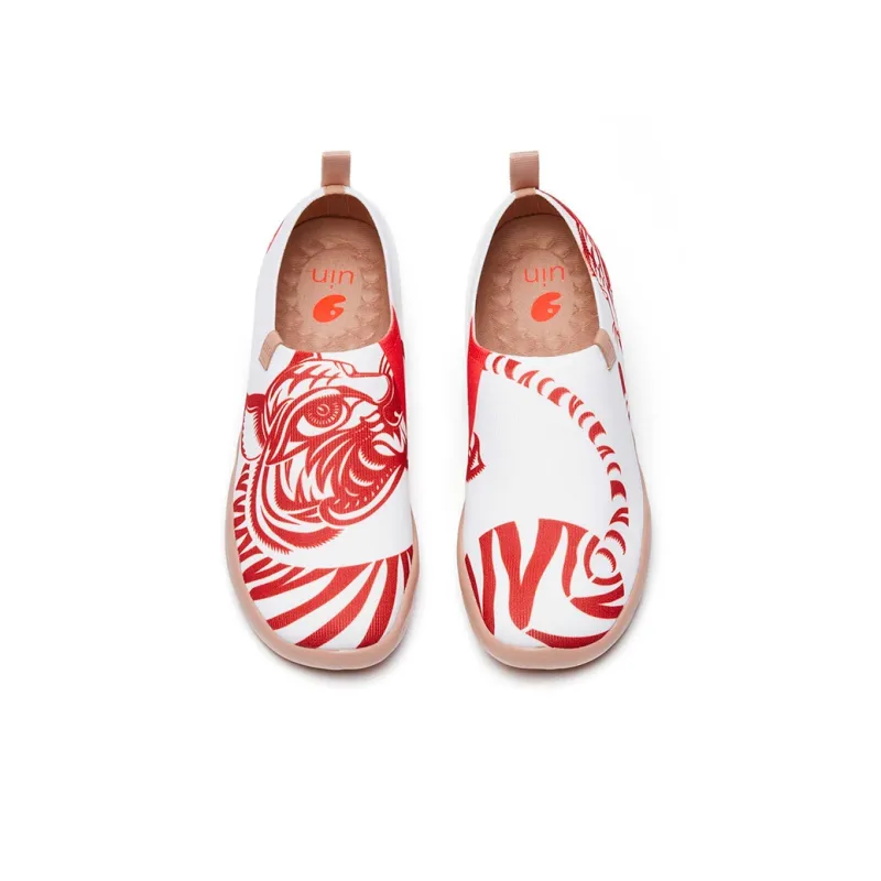 U.IN Painted Travel Shoes Toledo 1 Year Of The Dragon Red Collection Casual Shoes Women's-3