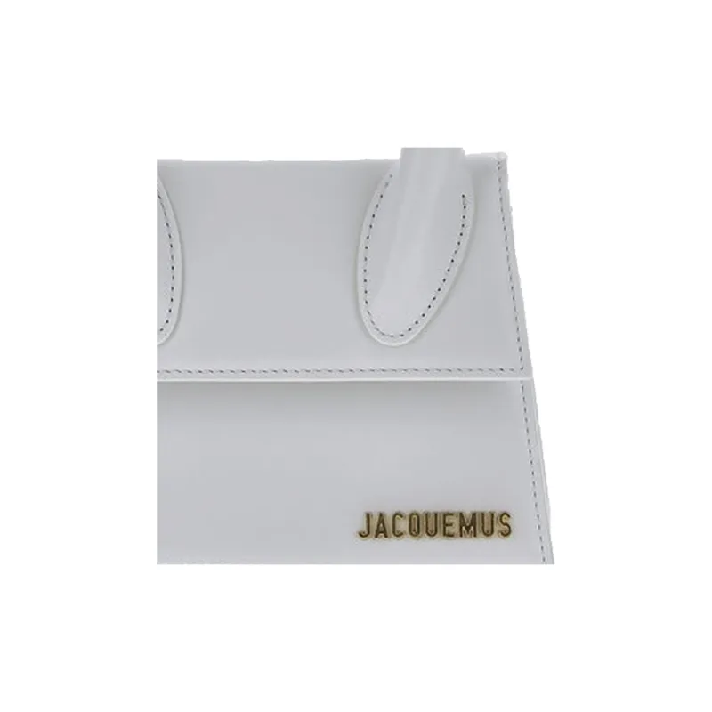 Jacquemus Leather Portable Crossbody Bag, Shoulder Bag Women's White-3