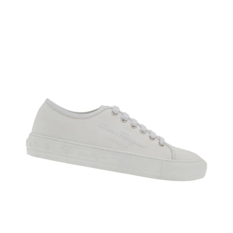 FERRAGAMO Stylish Skateboarding Shoes Women's White-4