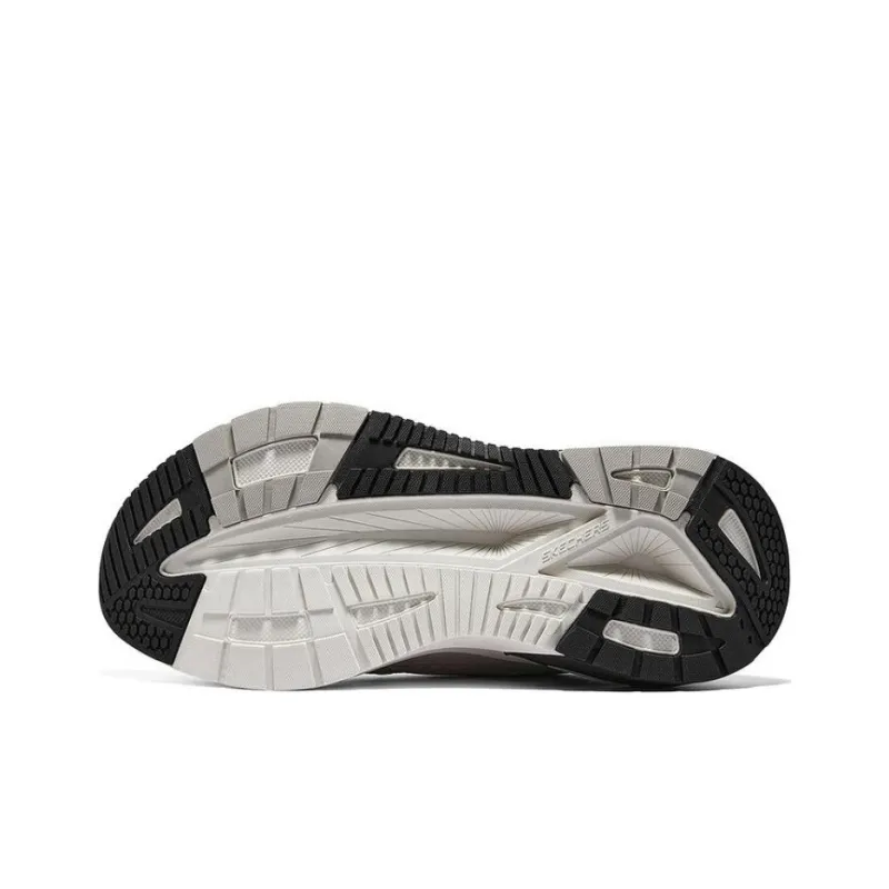 Skechers Cushioning Wear Resistant Low Top Casual Shoes Men's Beige White Black-4