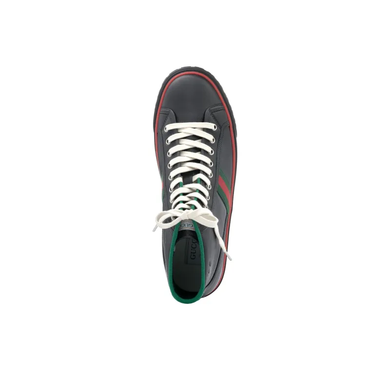 GUCCI Tennis 1977 High 'Black Red Green'-3