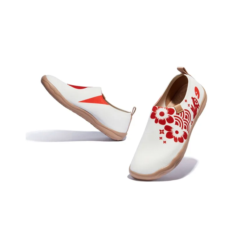 U.IN Painted Travel Shoes Toledo 1 Year Of The Dragon Red Collection Casual Shoes Women's-11