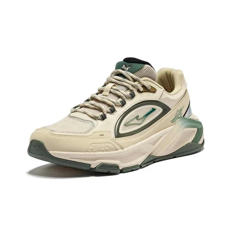 Erke Sky Emperor 1.0 Wear Resistant Coverage Low Top Casual Shoes Men's Warm Linen Pine Frost Green-2