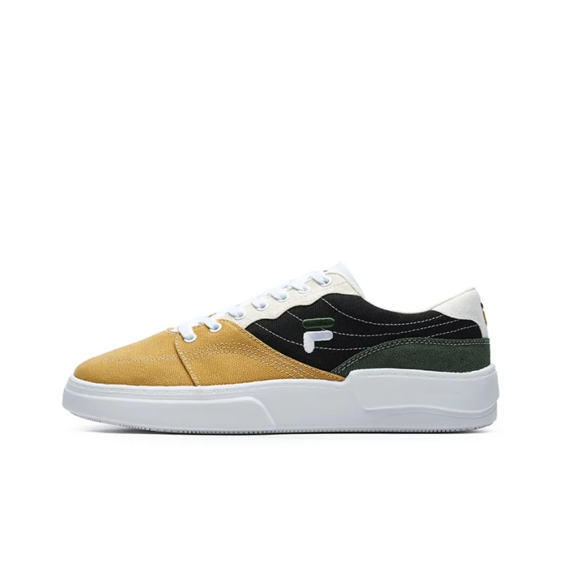 FILA FUSION FLIP Anti-Slip And Wear-Resistant Lightweight Low-Top Skateboard Shoes Men's Yellow Black-0