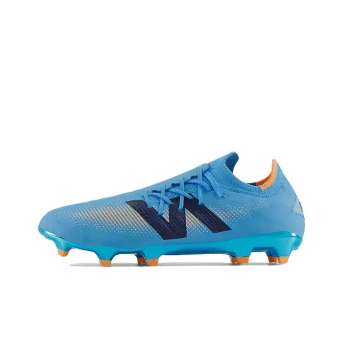 New Balance Furon V7 FG Rubber Long Studs Abrasion Resistant Soccer Shoes Unisex Blue Orange