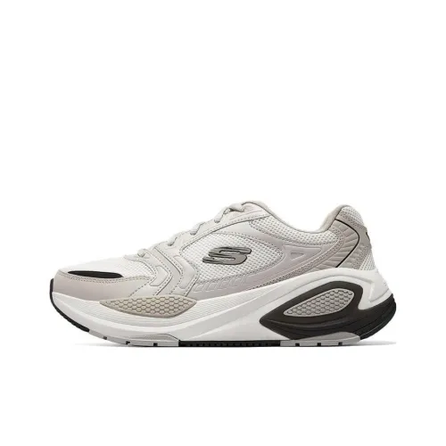 Skechers Cushioning Wear Resistant Low Top Casual Shoes Men's Beige White Black