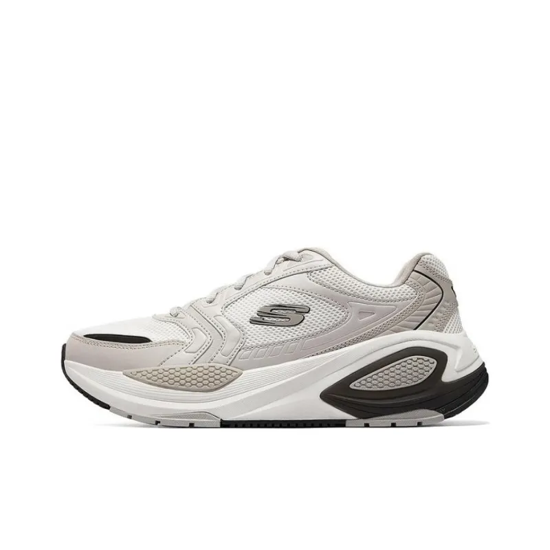 Skechers Cushioning Wear Resistant Low Top Casual Shoes Men's Beige White Black-0