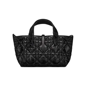 DIOR Wrinkled Cow Leather Handbag, Shoulder Bag Small Size Women's Black