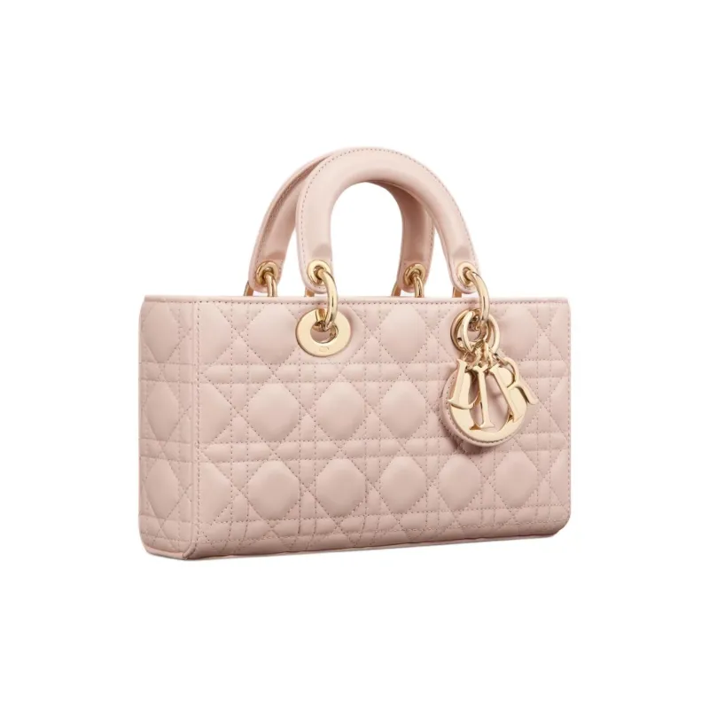 DIOR Lady D-JOY Sheepskin Shoulder Bag Crossbody Bag Handbag Medium Size Women's Rouge Pink-1