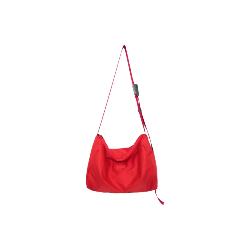 Deli Bear Nylon Gym Bag Luggage Bag Crossbody Bag Shoulder Bag Regular Unisex Black/Red-4