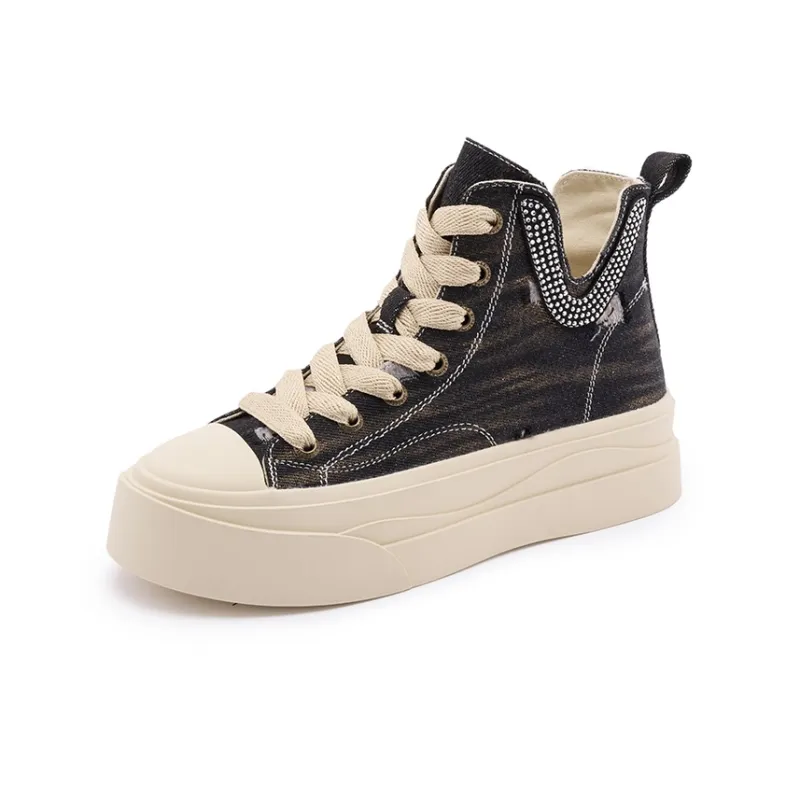 Milan Love Song Anti-Slip Wear-Resistant High-Top Skateboard Shoes Women's-0