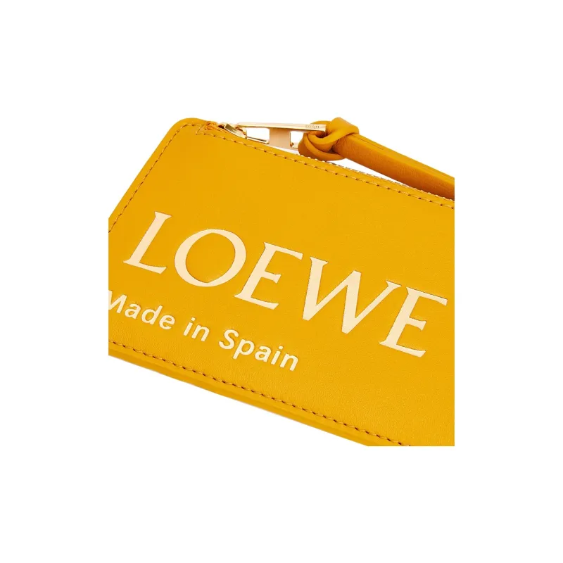 LOEWE Cow Leather Card Holder Women's Sunflower Yellow-3