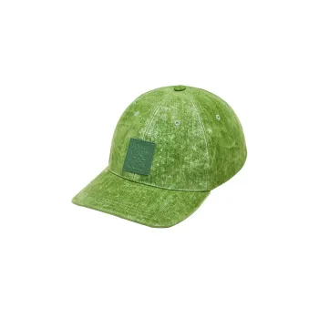 LOEWE Elastane Cotton Cow Leather Baseball Caps Women's Green