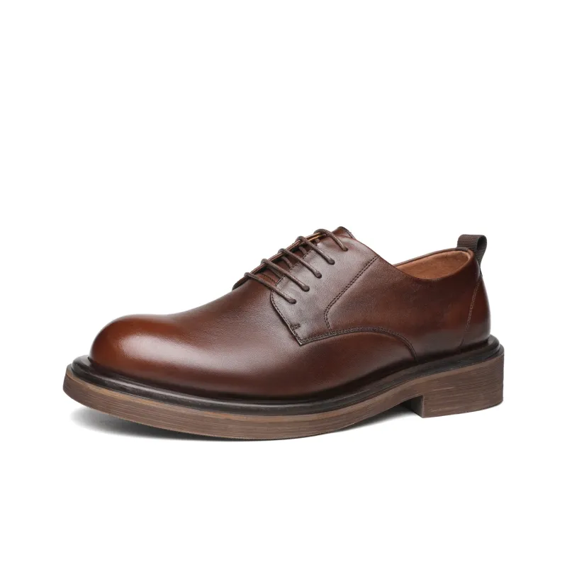 FAPAI Men's Casual Shoes Men Low Top Brown/Black-7