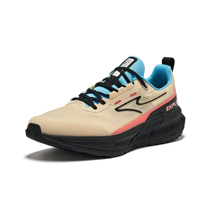 Erke Siye Pro Cushioned Slip-Resistant Low-Top Running Shoes Men's Oat Swim Pool Blue-2