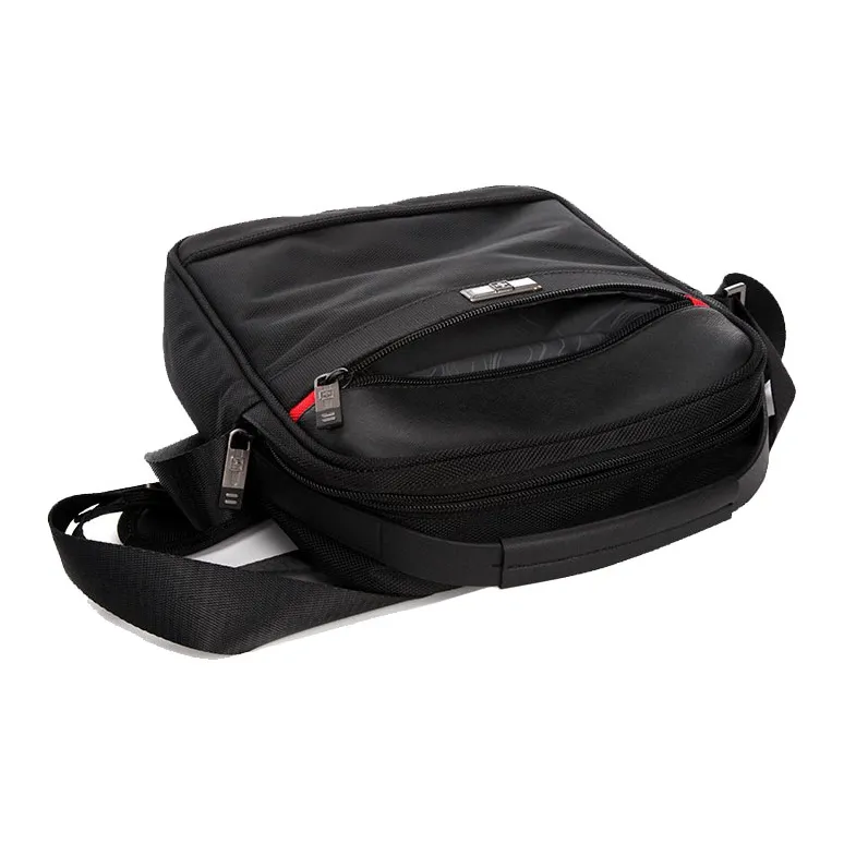 SUISSEWIN Polyester Messenger Bag Shoulder Bag Regular Unisex Black-5