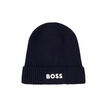 HUGO BOSS Cotton Wool Beanies Men's Dark Blue