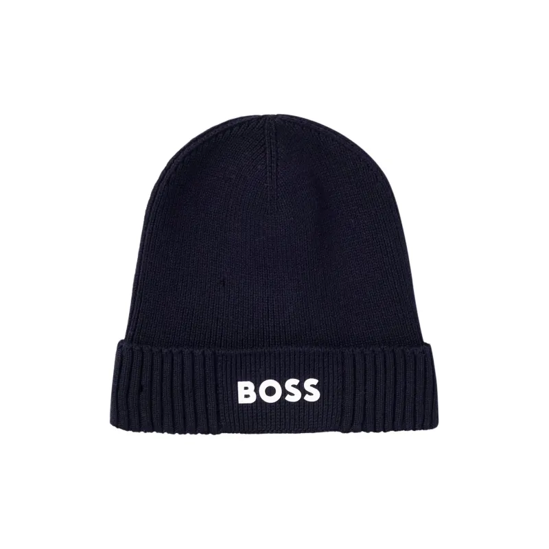 HUGO BOSS Cotton Wool Beanies Men's Dark Blue-0