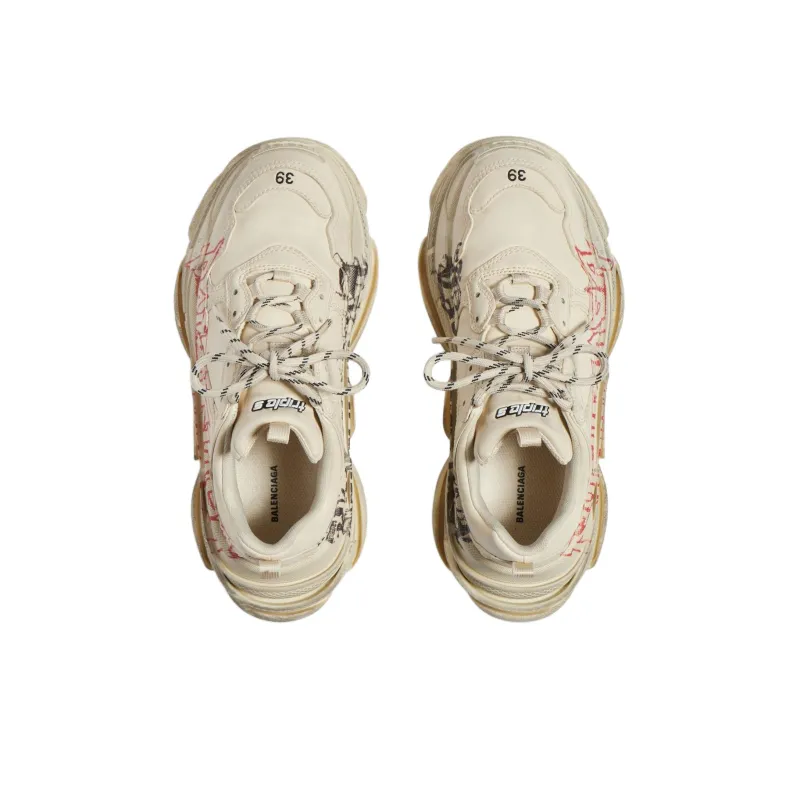 Balenciaga Triple S Diy Metal White Red-3