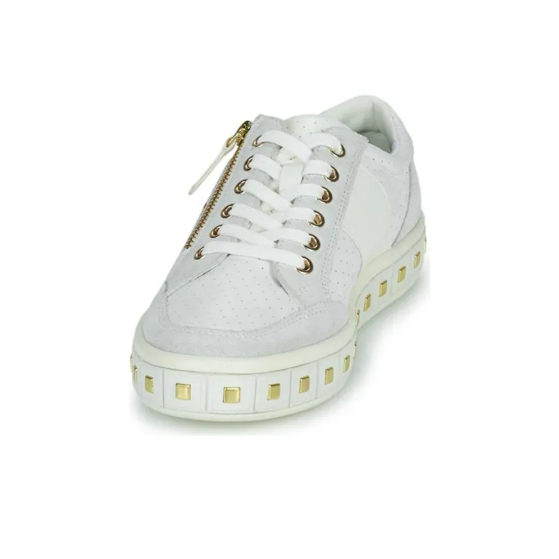 GEOX Anti Slip Wear Resistant Low Top Skateboard Shoes Women's White-2