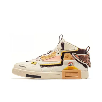 HENANBOWUYUAN x Erke Crane Noble Slip Resistant Cushioning Wear Resistant High Top Skateboard Shoes Men's Warm Linen