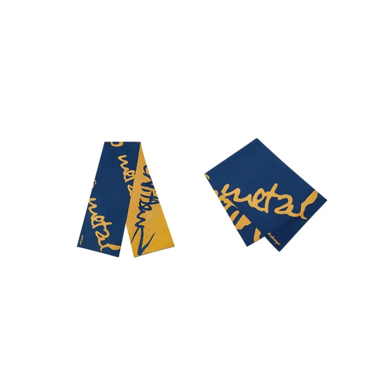 BABAMA Knit Scarves Unisex Blue/Yellow Color-2