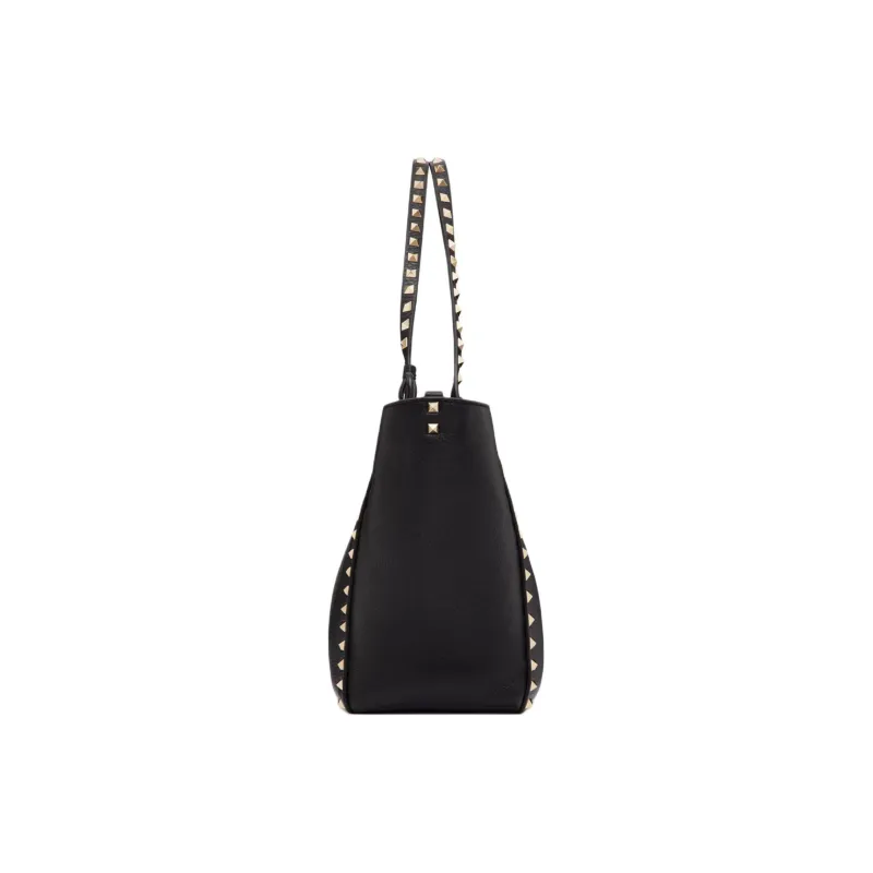 Valentino ROCKSTUD Grain Calfskin Handbag, Shoulder Bag, Crossbody Bag, Handbag Medium Size Women's Black-4