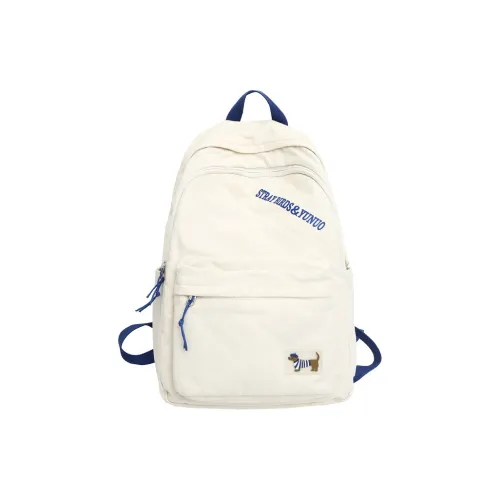 Deli Bear Canvas Backpack Regular Unisex White