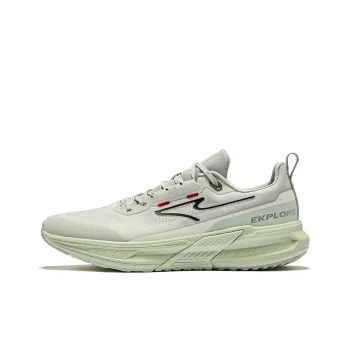 Erke Wild Pro Cushioning Wear Resistant Low Top Sprint Running Shoes Men's White Dew Gray Light Pea Green