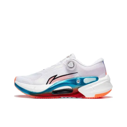 LiNing Furious Rider 7.0 PRO Cushioning Breathable Rebound Low Top Running Shoes Women's White Blue Orange