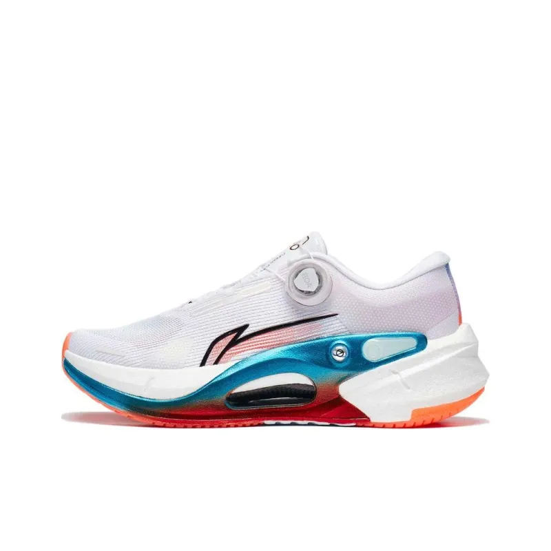 LiNing Furious Rider 7.0 PRO Cushioning Breathable Rebound Low Top Running Shoes Women's White Blue Orange-0