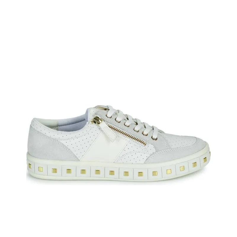 GEOX Anti Slip Wear Resistant Low Top Skateboard Shoes Women's White-1