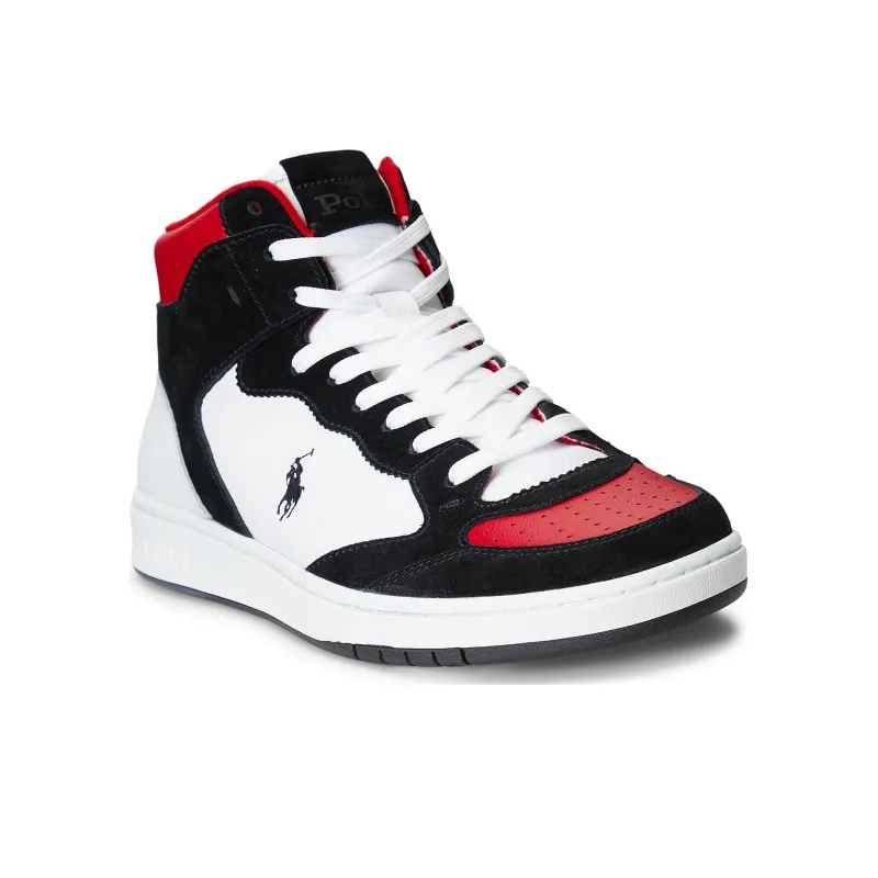 Polo Ralph Lauren High Top Skateboard Shoes Men's Black White-1