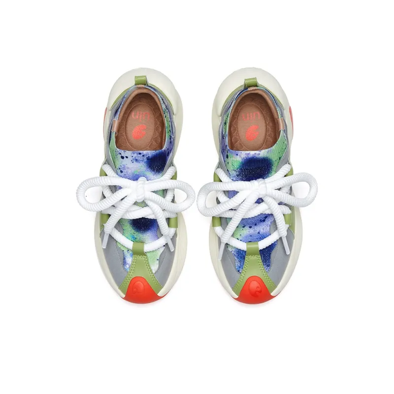U.IN Painted Travel Shoes Bilbao A1 & A2 Artistic Collection Chunky Sneakers Women's-37