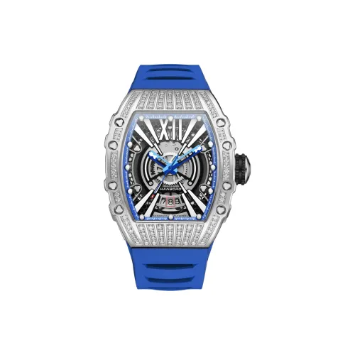HANBORO Automatic Mechanical Movement Watch Men's Watches Cut Out Dial HBR993 BL