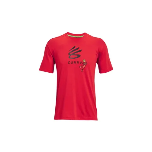 Under Armour Curry X Sesame Street T-Shirts Men Red