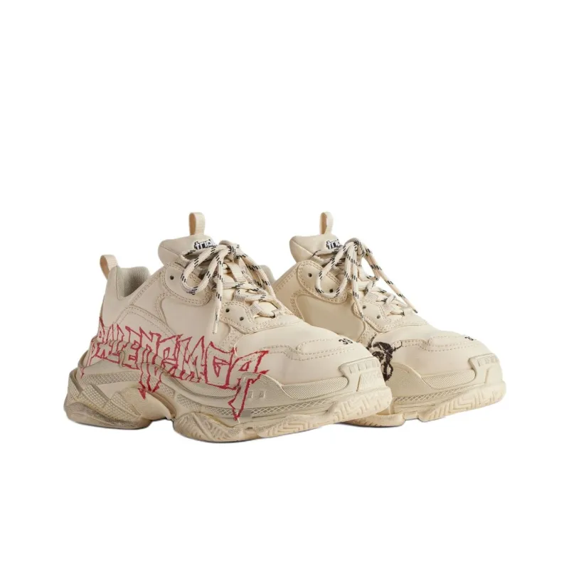 Balenciaga Triple S Diy Metal White Red-2