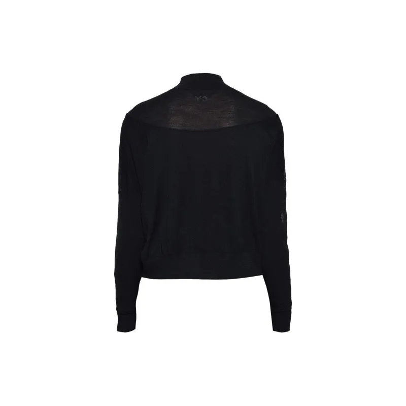 Adidas Y 3 Women's Layered Knitted Crop Sweater Black-1