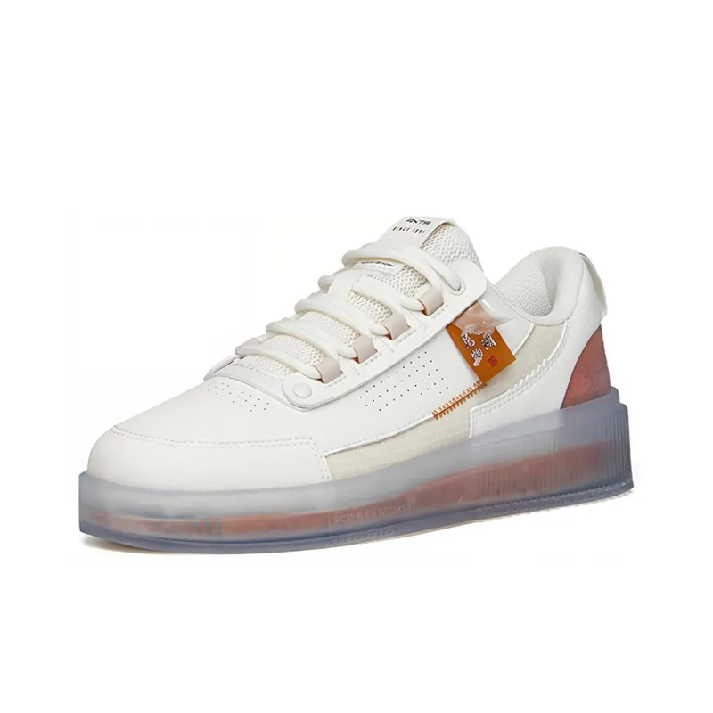Anta Anti-Slip And Wear-Resistant Lightweight Low-Top Skateboard Shoes Men's White Gray-2