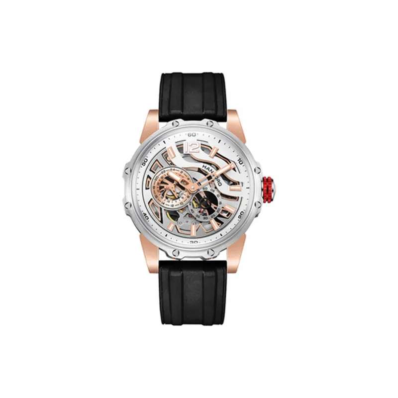 HANBORO Hollow Series Automatic Mechanical Movement Watch Men's Watches Cut-Out Dial HBR88853-MBH-0