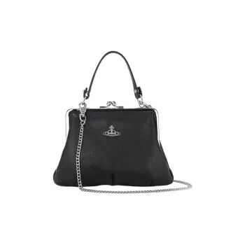 Vivienne Westwood Cow Leather Handbag Shoulder Bag Unisex Black