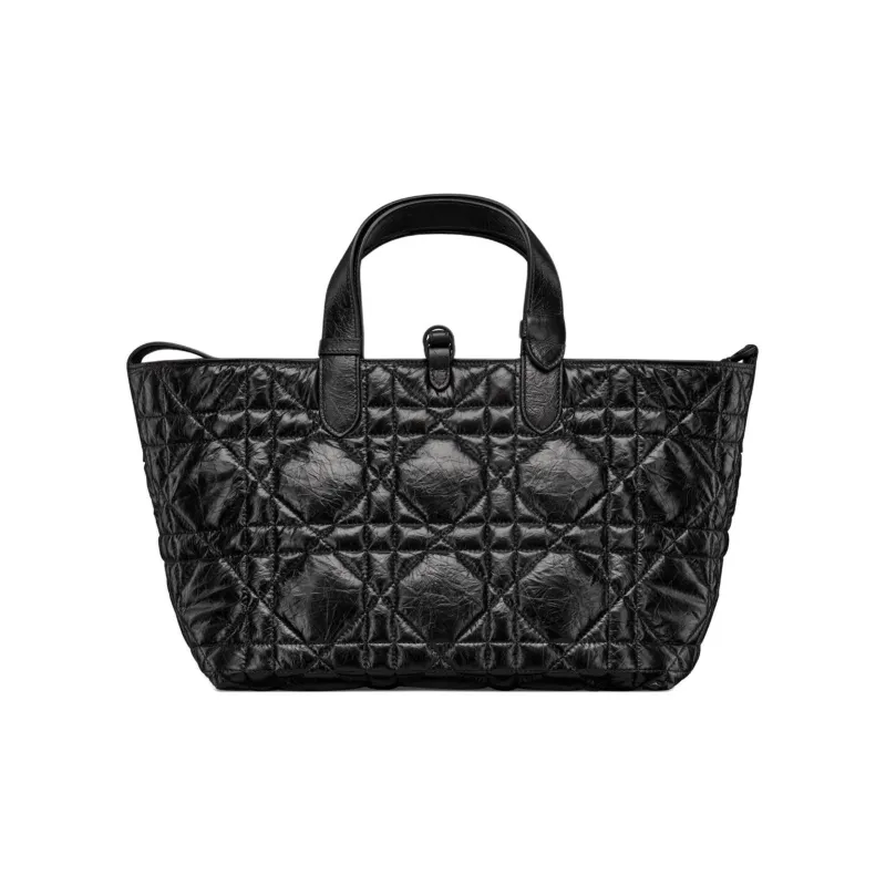 DIOR Wrinkled Cow Leather Tote Bag, Shopping Bag, Shoulder Bag, Handbag Regular Women's Black-4