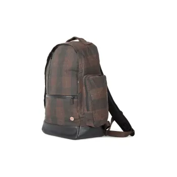 Manhattan Portage Martexin Original Wax Backpack Unisex Plaid Dark Brown