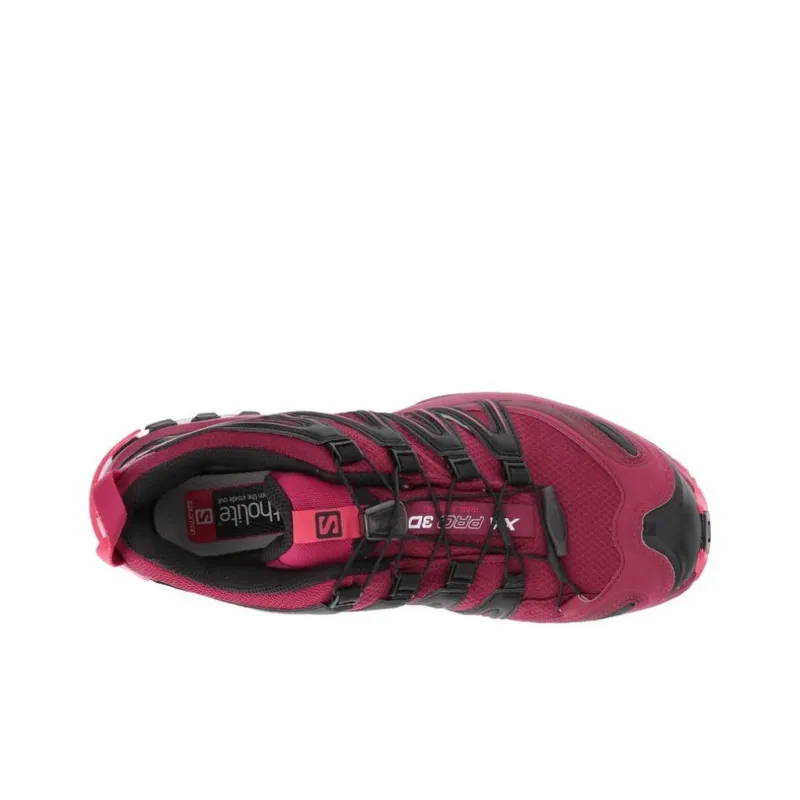 SALOMON Cushioned Slip-Resistant Low-Top Running Shoes Women's Black Peach Red-2