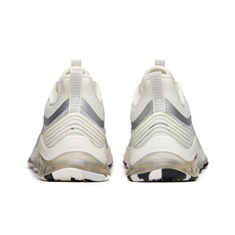 Anta Cushioned Slip-Resistant Abrasion-Resistant Low-Top Running Shoes Men's White Silver Cushioning Casual-4
